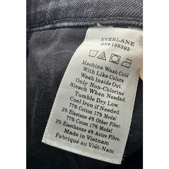 Everlane Jeans 28 X 26 Black High Rise Skinny Denim High Rise Ankle Crop TTS - Picture 8 of 10